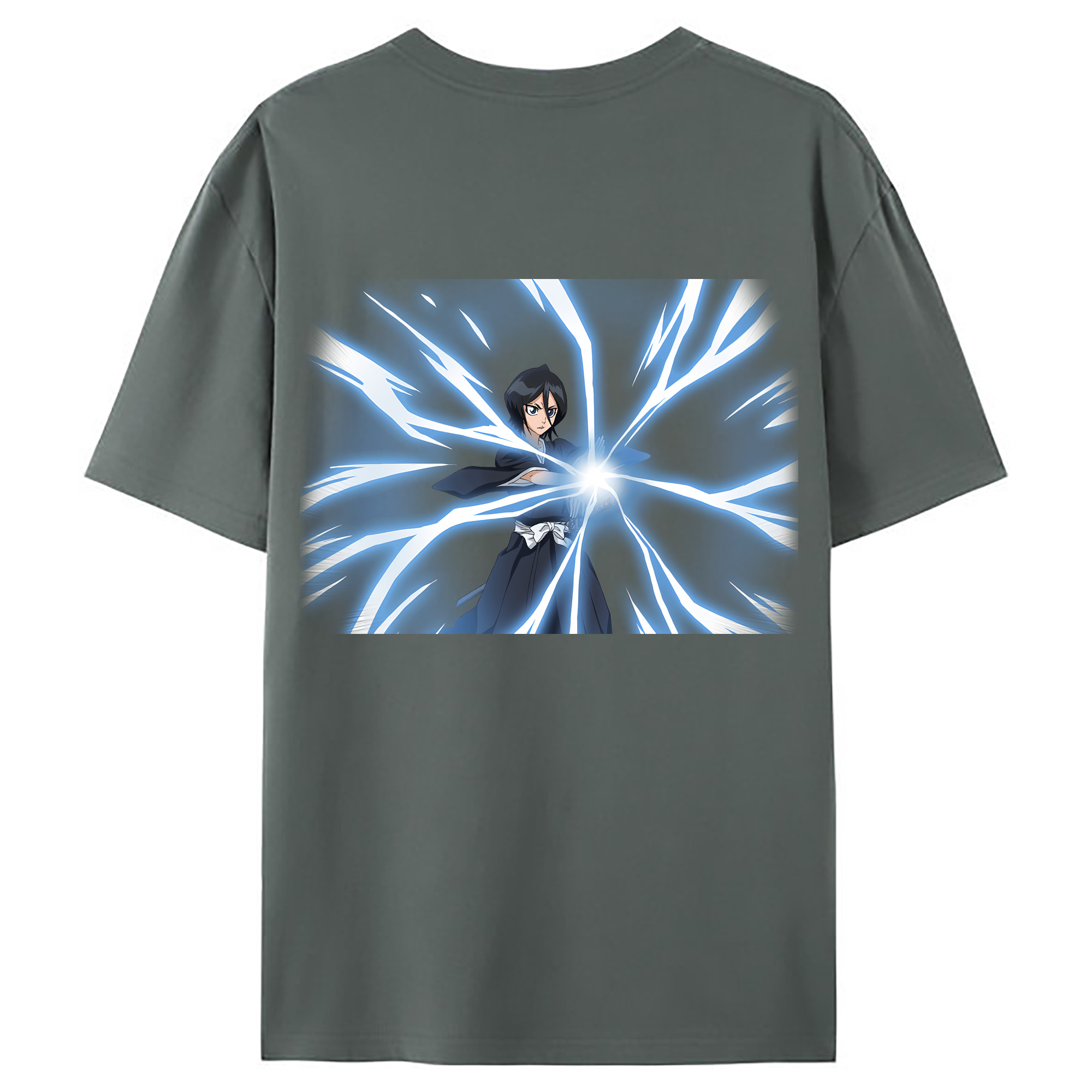 （画像用） ブリーチ 朽木ルキア BLEACH Kuchiki Rukia 綿100％ メンズ半袖Tシャツ（バックプリント） 通気性